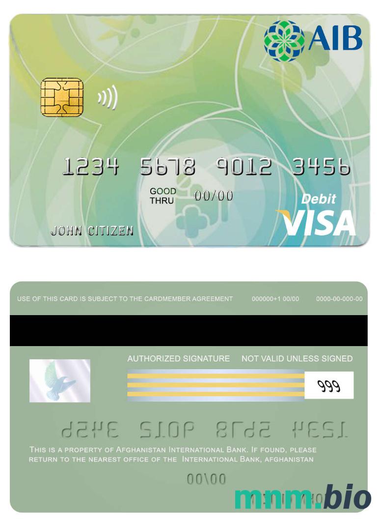 Afghanistan International Bank debet visa